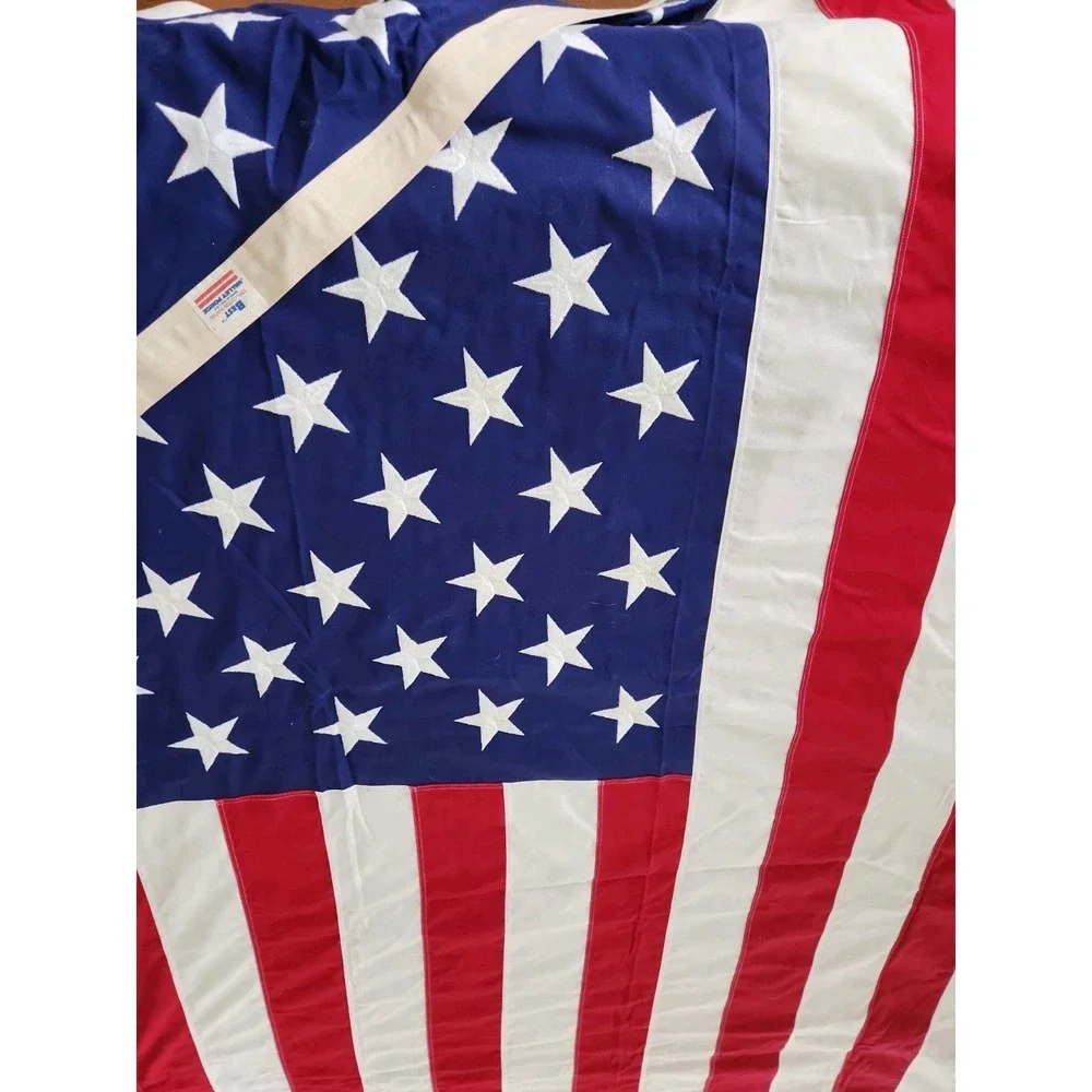 NEW VTG Valley Forge BEST 50 Star American Flag Sewn Cotton Bunting USA 5ftx9ft